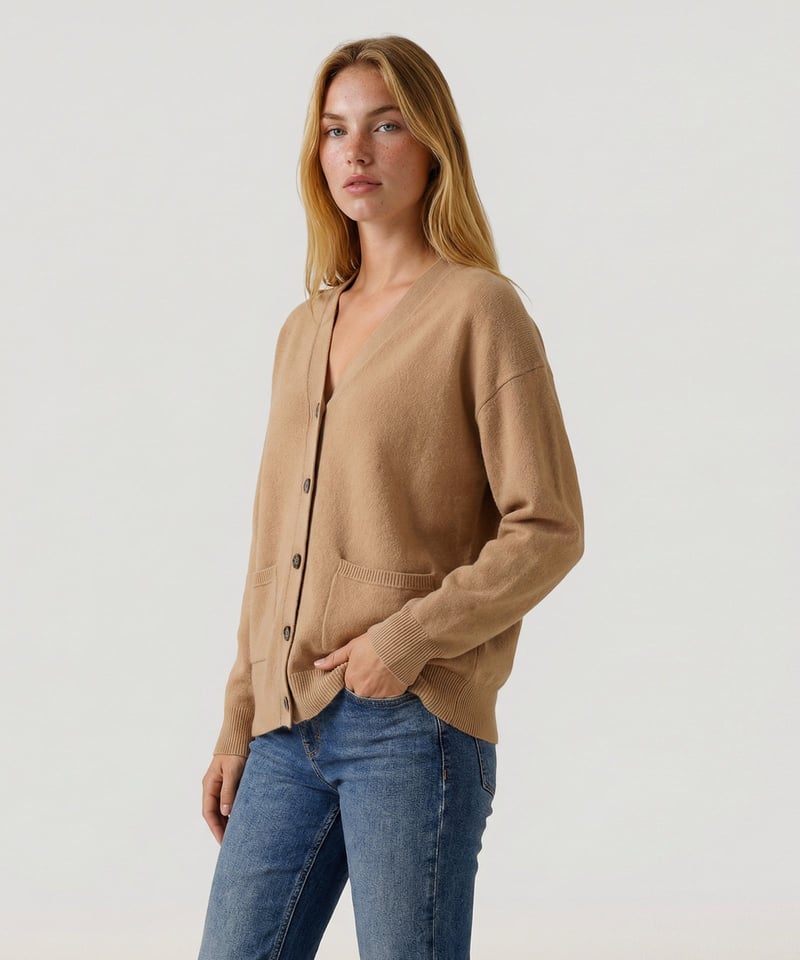 Cashmere Drop Shoulder V-Neck Cardigan by NAADAM, 100% Cashmere