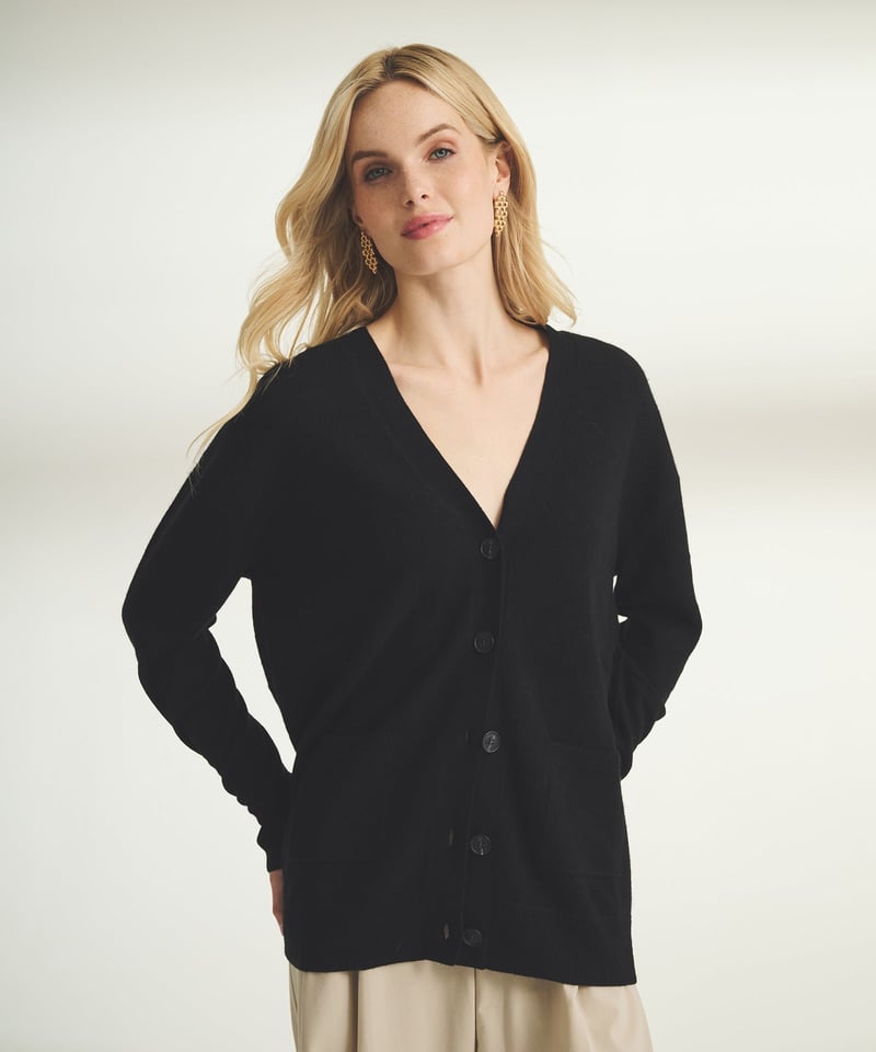 Cashmere Drop Shoulder V-Neck Cardigan by NAADAM, 100% Cashmere