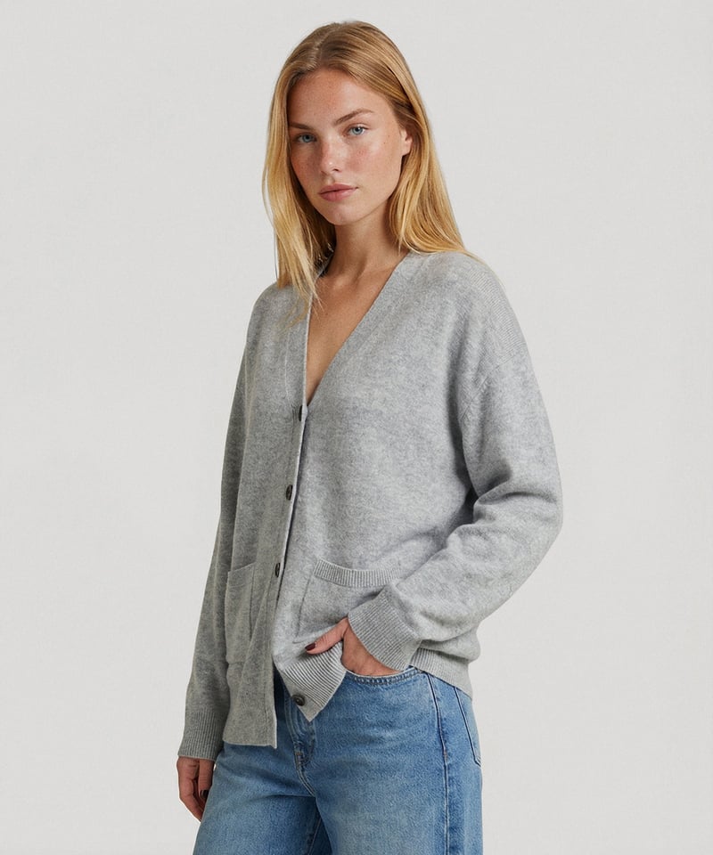 Cashmere Drop Shoulder V-Neck Cardigan by NAADAM, 100% Cashmere