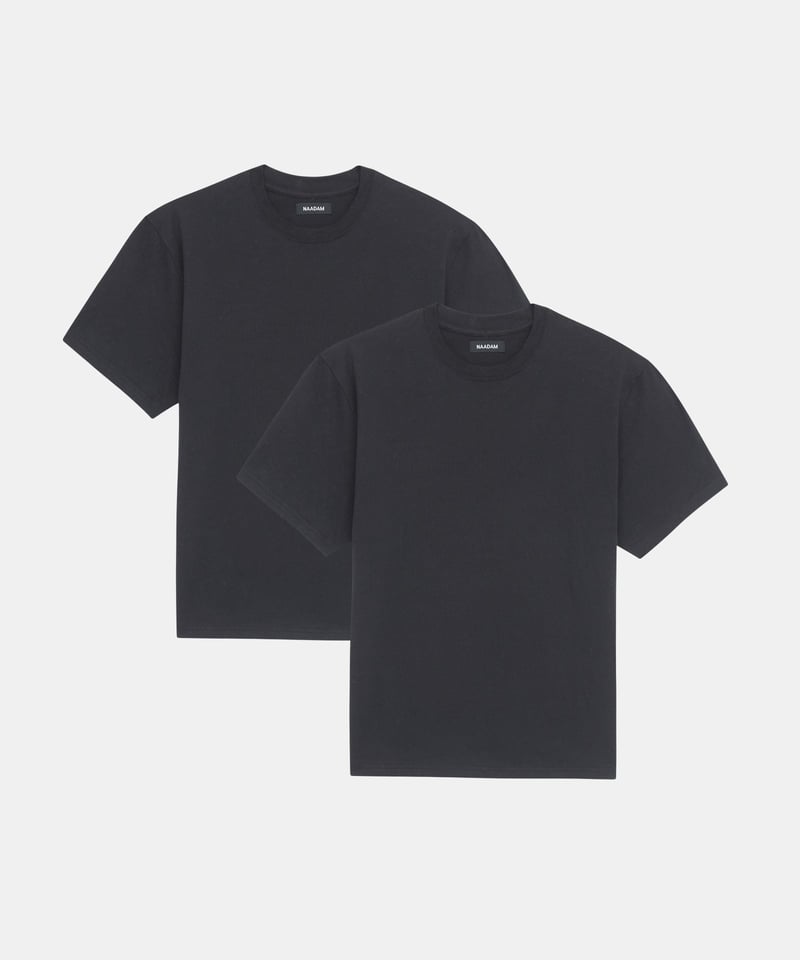 2-Pack Lightweight Brushed Cotton Tee & Heavyweight Cotton Tee by NAADAM, 100% Cotton