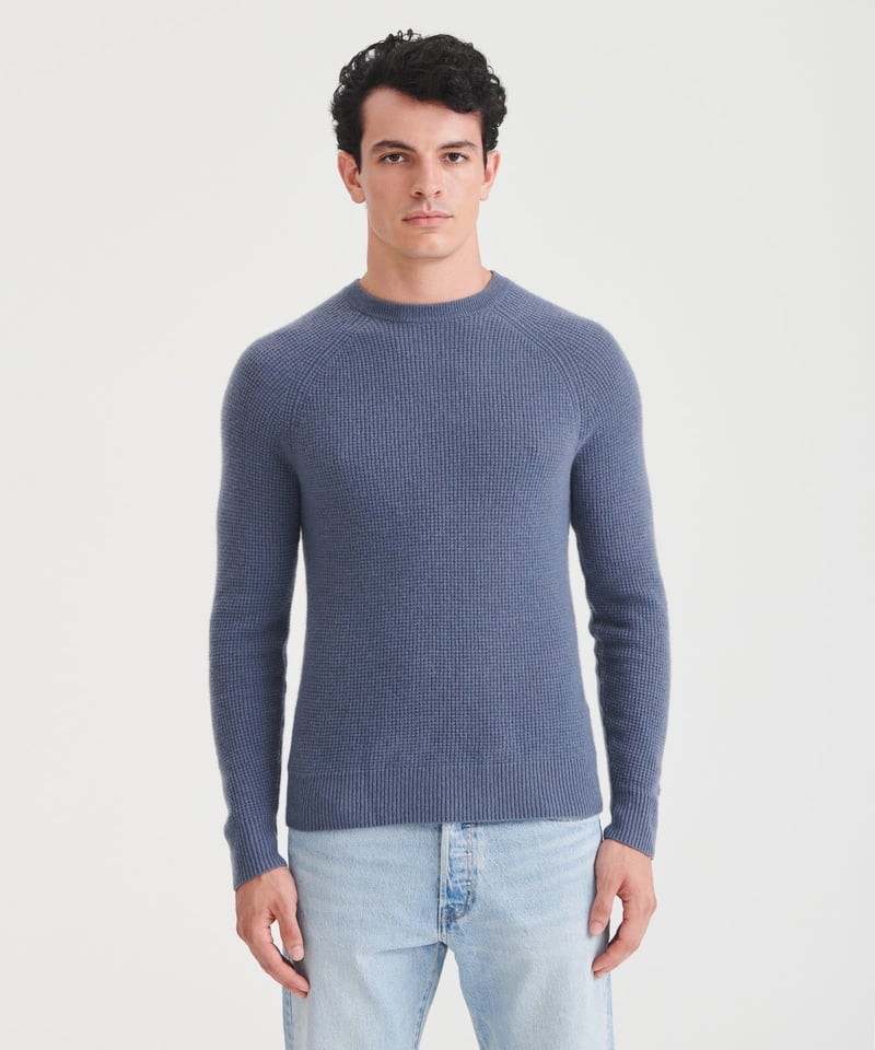 Cashmere Waffle Crewneck Sweater by NAADAM, 100% Cashmere