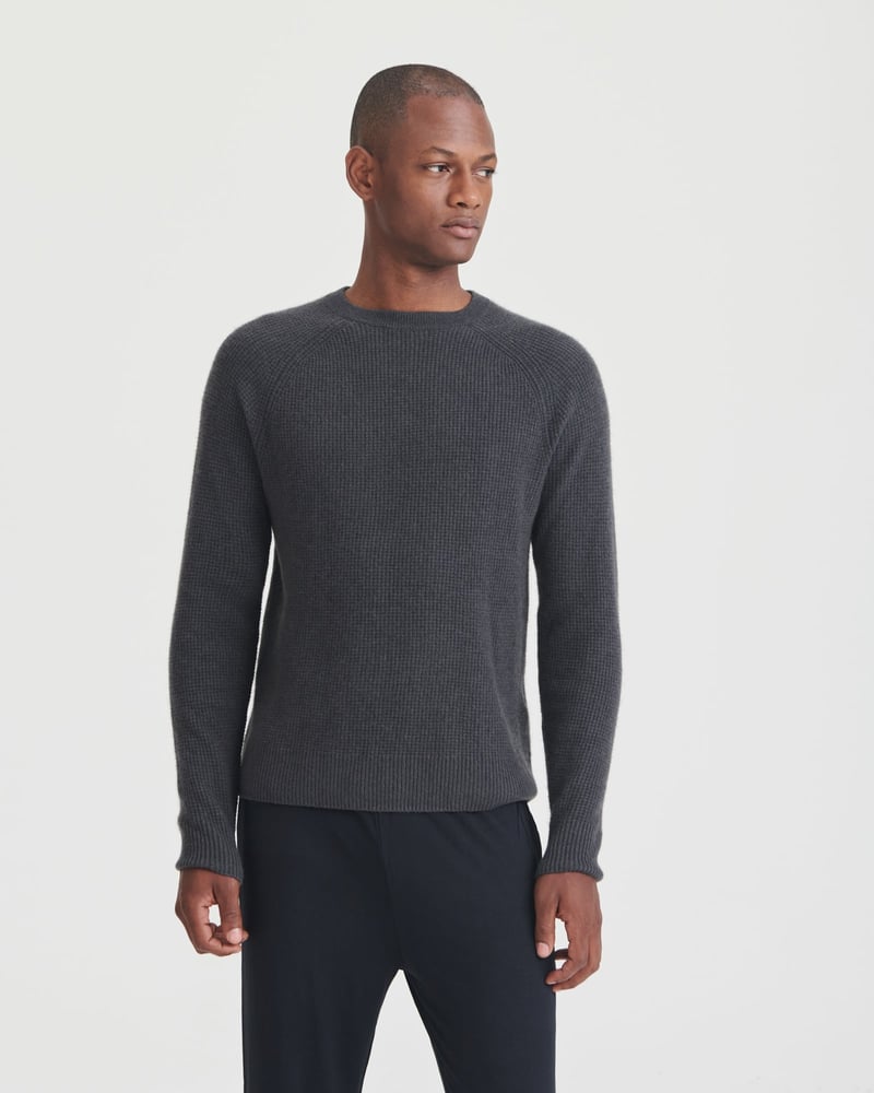 Cashmere Waffle Crewneck Sweater by NAADAM, 100% Cashmere