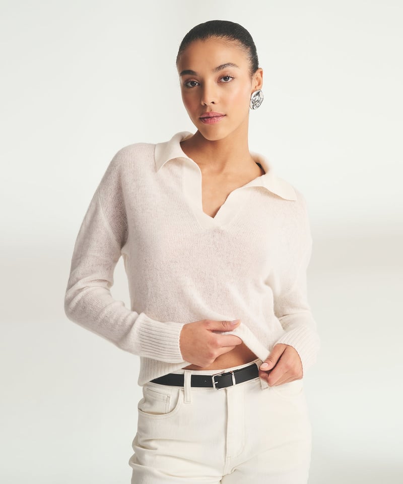 Featherweight Cashmere Polo Sweater by NAADAM, 100% Cashmere