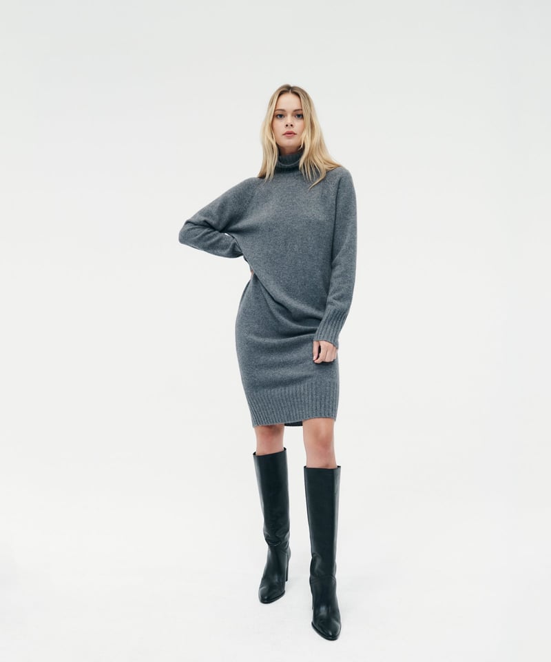 Luxe Cashmere Turtleneck Dress by NAADAM, 100% Cashmere