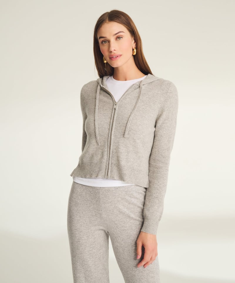 Signature Cashmere Cropped Zip Up Hoodie by NAADAM, 100% Cashmere