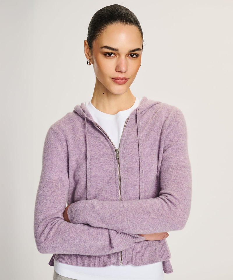 Signature Cashmere Cropped Zip Up Hoodie by NAADAM, 100% Cashmere