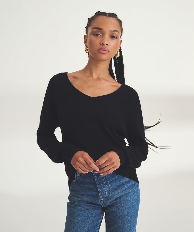 Lightweight Cashmere V-Neck Sweater by NAADAM, 100% Cashmere