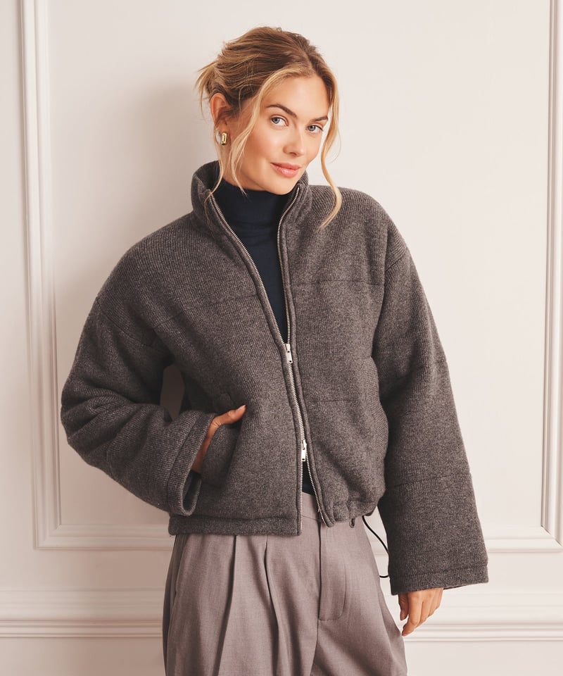 Luxe Cashmino Puffer Jacket by NAADAM, 90% Wool, 10% Cashmere
