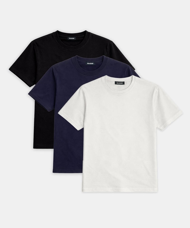 3-pack Lightweight Brushed Cotton Relaxed Tee by NAADAM, 100% Cotton