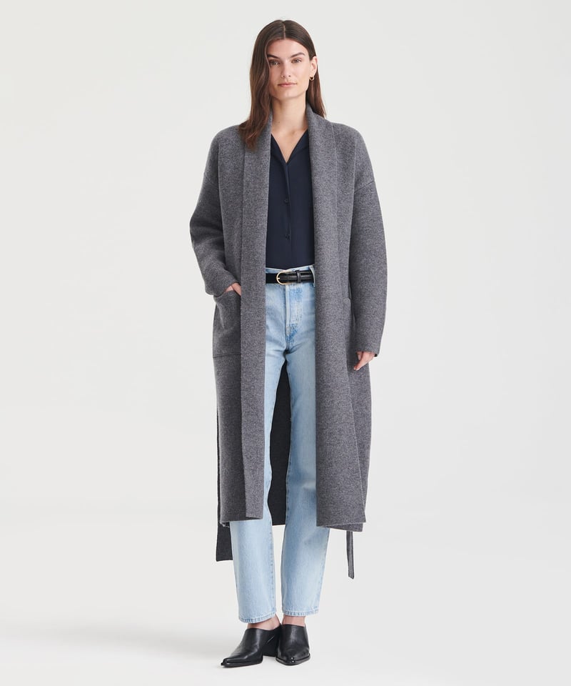 Luxe Merino Cashmere Tie Waist Coat by NAADAM, 90% Wool, 10% Cashmere
