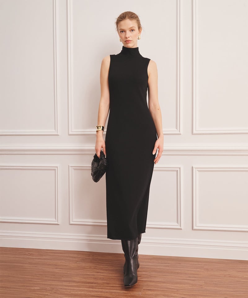 Super Fine Cashmere Sleeveless Turtleneck Dress by NAADAM, 100% Cashmere