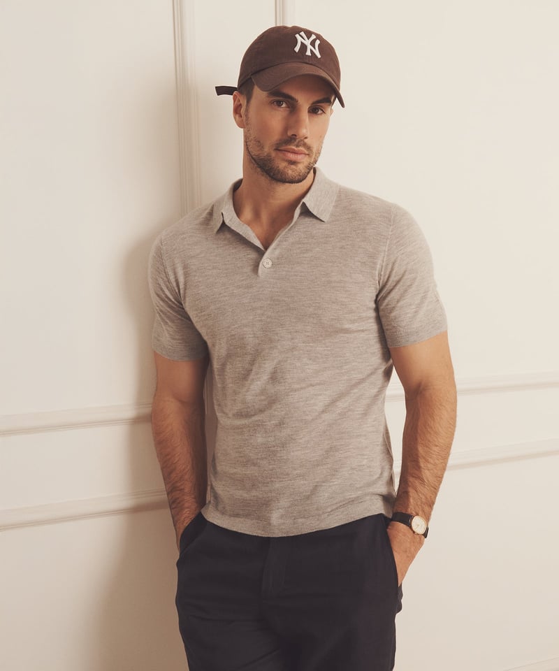 Super Fine Cashmere Short Sleeve Polo by NAADAM, 100% Cashmere