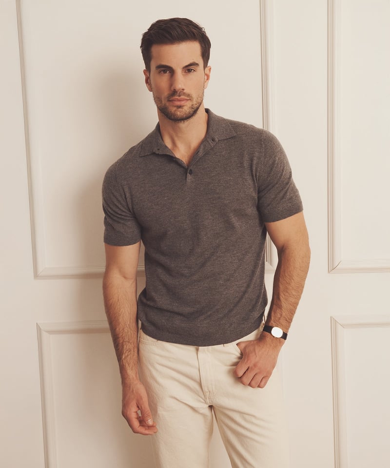 Super Fine Cashmere Short Sleeve Polo by NAADAM, 100% Cashmere