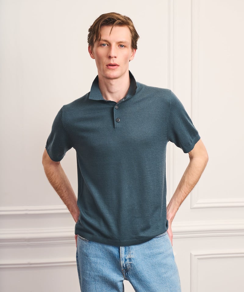 Super Fine Cashmere Short Sleeve Polo by NAADAM, 100% Cashmere