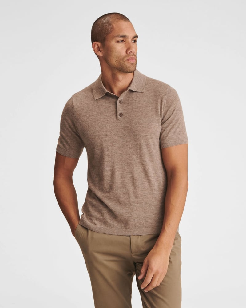 Super Fine Cashmere Short Sleeve Polo by NAADAM, 100% Cashmere