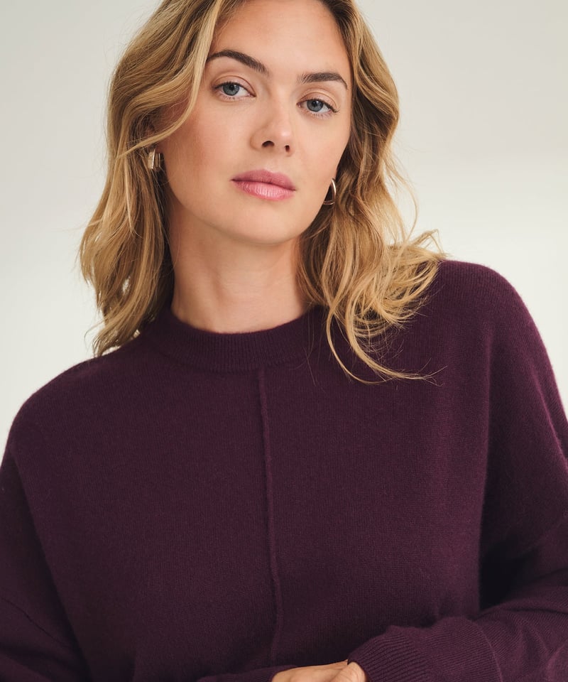 Signature Cashmere Crewneck Sweater with Pintucks by NAADAM, 100% Cashmere