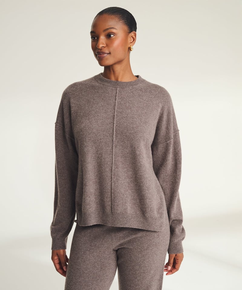 Signature Cashmere Crewneck Sweater with Pintucks by NAADAM, 100% Cashmere