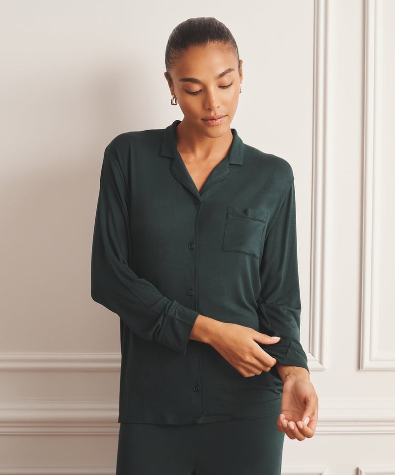Breathable Button Up Sleep Shirt by NAADAM, 96% Modal, 4% Elastane