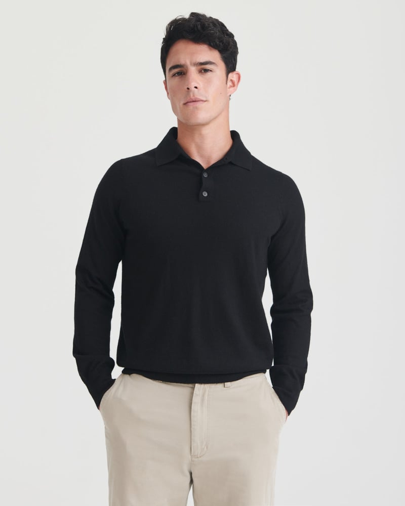 Super Fine Cashmere Long Sleeve Polo by NAADAM, 100% Cashmere