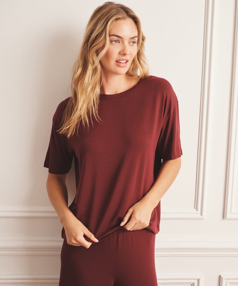 Breathable Short Sleeve Sleep Top by NAADAM, 96% Modal, 4% Elastane