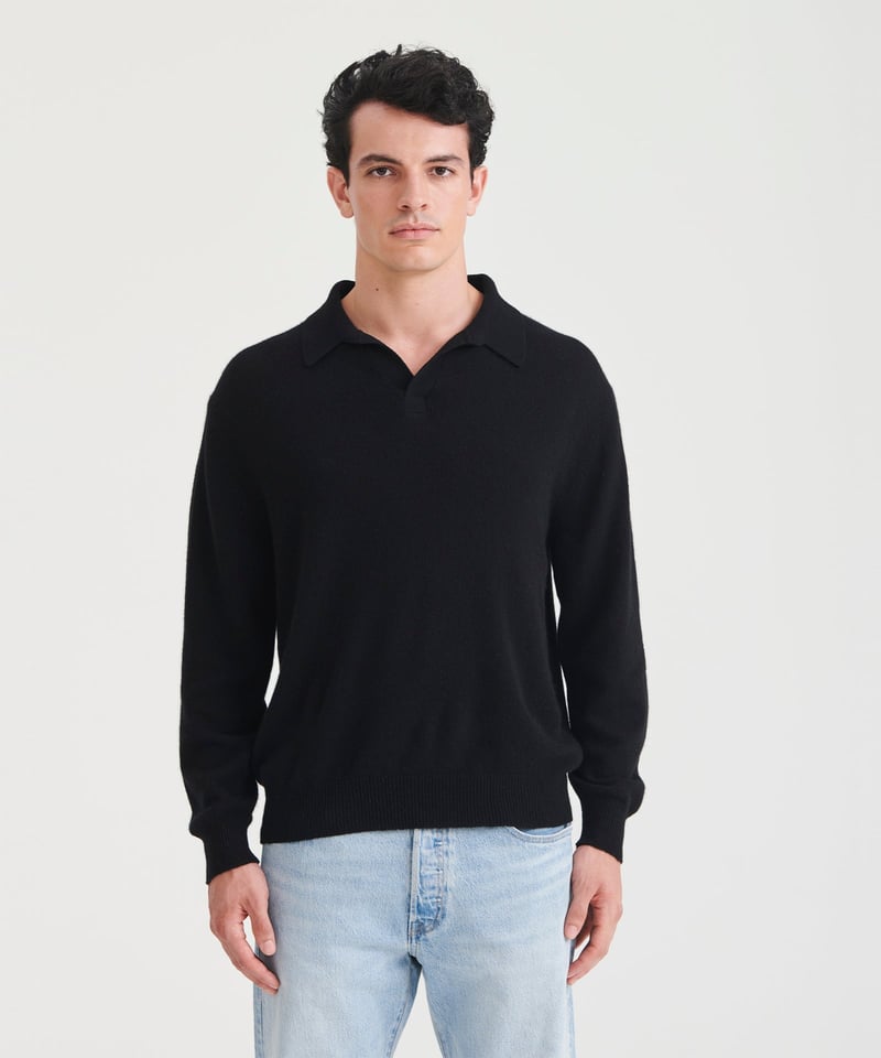 Lightweight Cashmere Relaxed Polo by NAADAM, 100% Cashmere