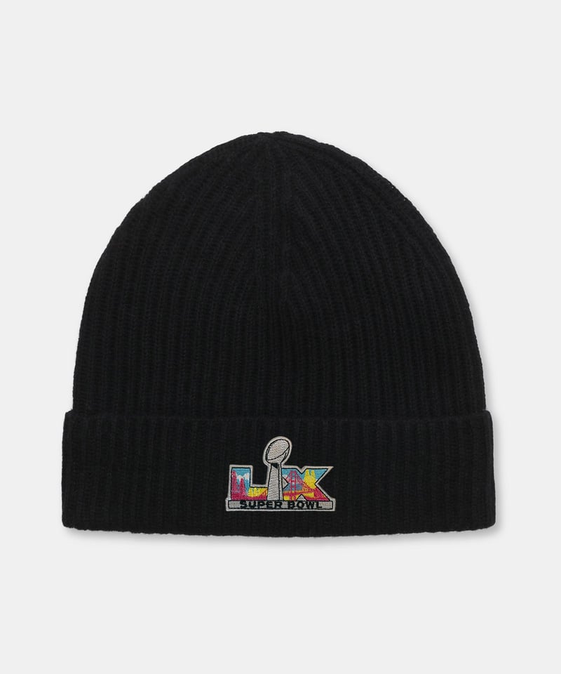Super Bowl LX Cashmere Ribbed Beanie by NAADAM, 100% Cashmere