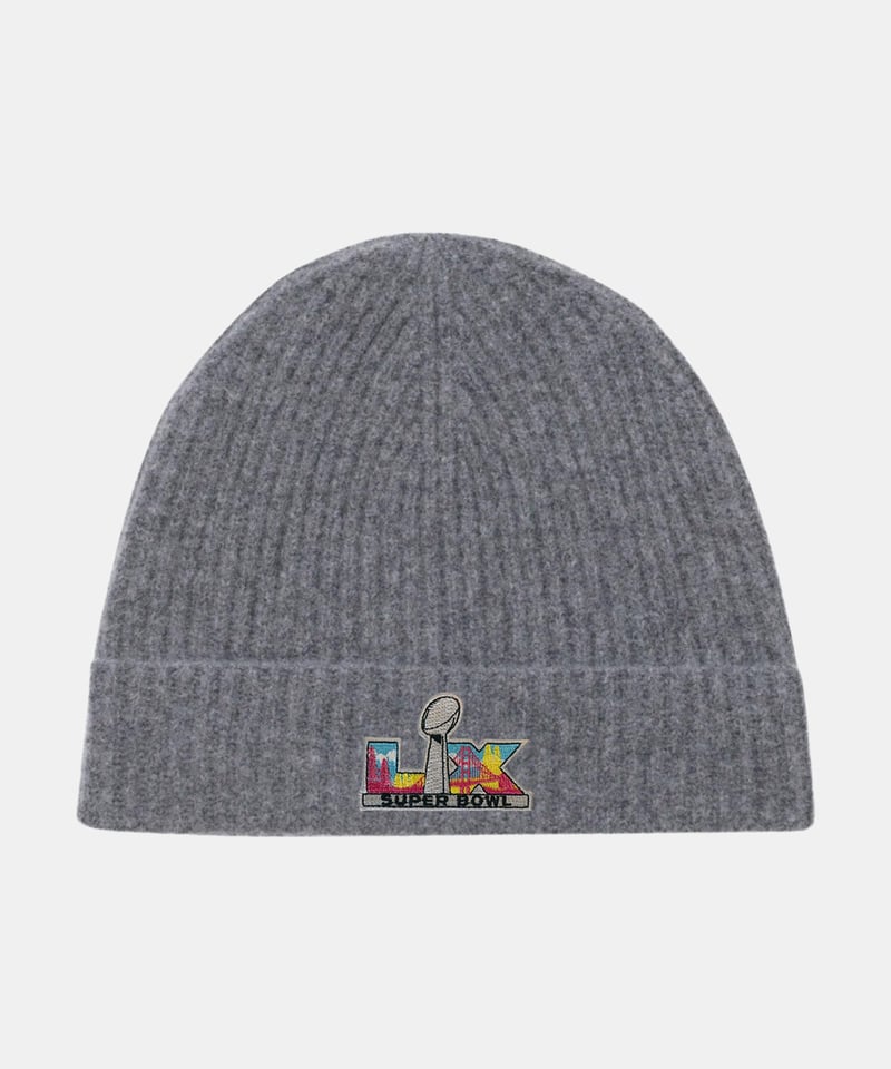 Super Bowl LX Cashmere Ribbed Beanie by NAADAM, 100% Cashmere