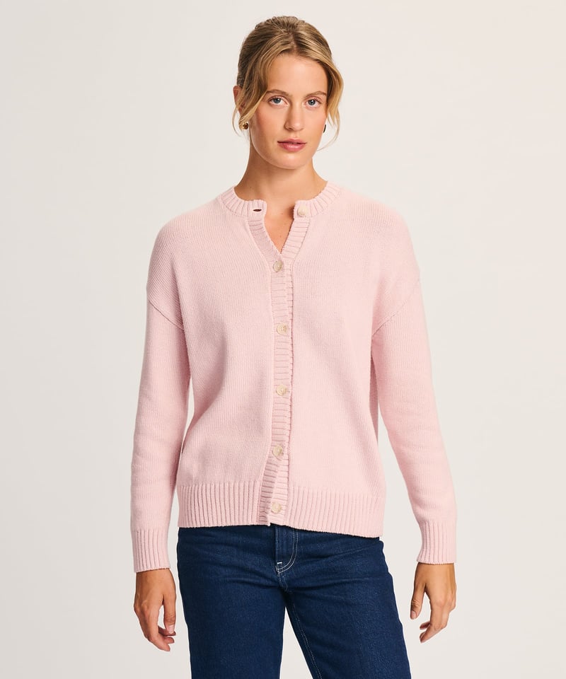 Cotton High Neck Cardigan by NAADAM, 100% Cotton