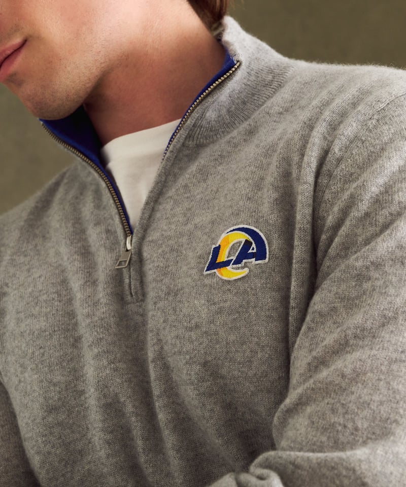 NFL Signature Cashmere Color Blocked Quarter Zip by NAADAM, 100% Cashmere