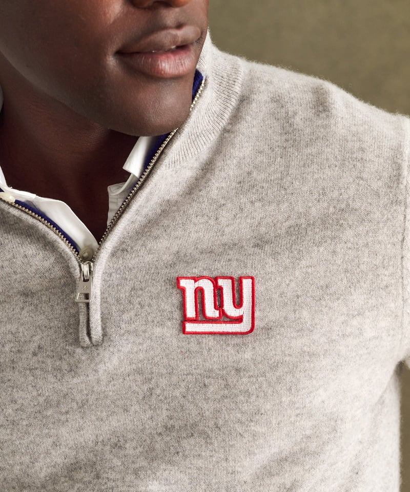 NFL Signature Cashmere Color Blocked Quarter Zip by NAADAM, 100% Cashmere