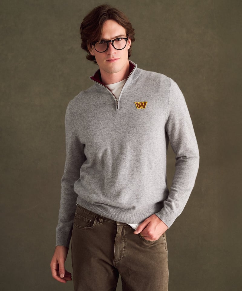 NFL Signature Cashmere Color Blocked Quarter Zip by NAADAM, 100% Cashmere