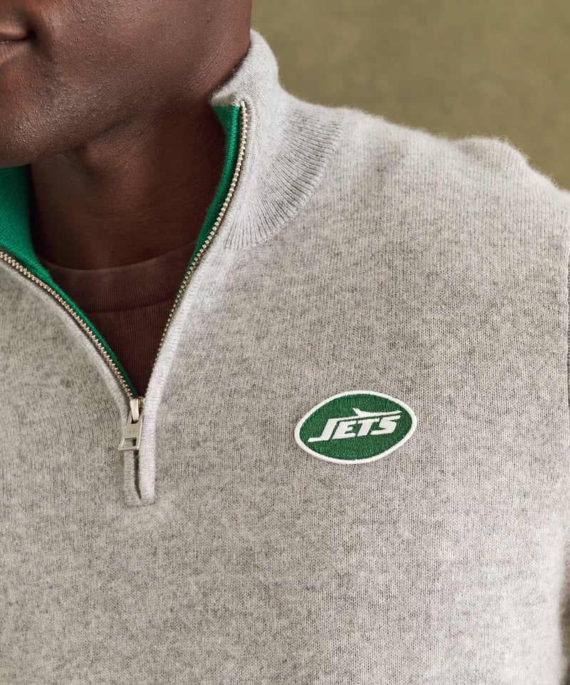 NFL Signature Cashmere Color Blocked Quarter Zip by NAADAM, 100% Cashmere