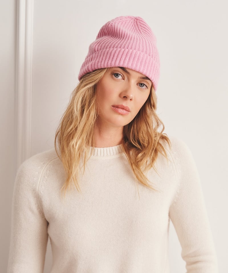 Signature Cashmere Ribbed Beanie by NAADAM, 100% Cashmere