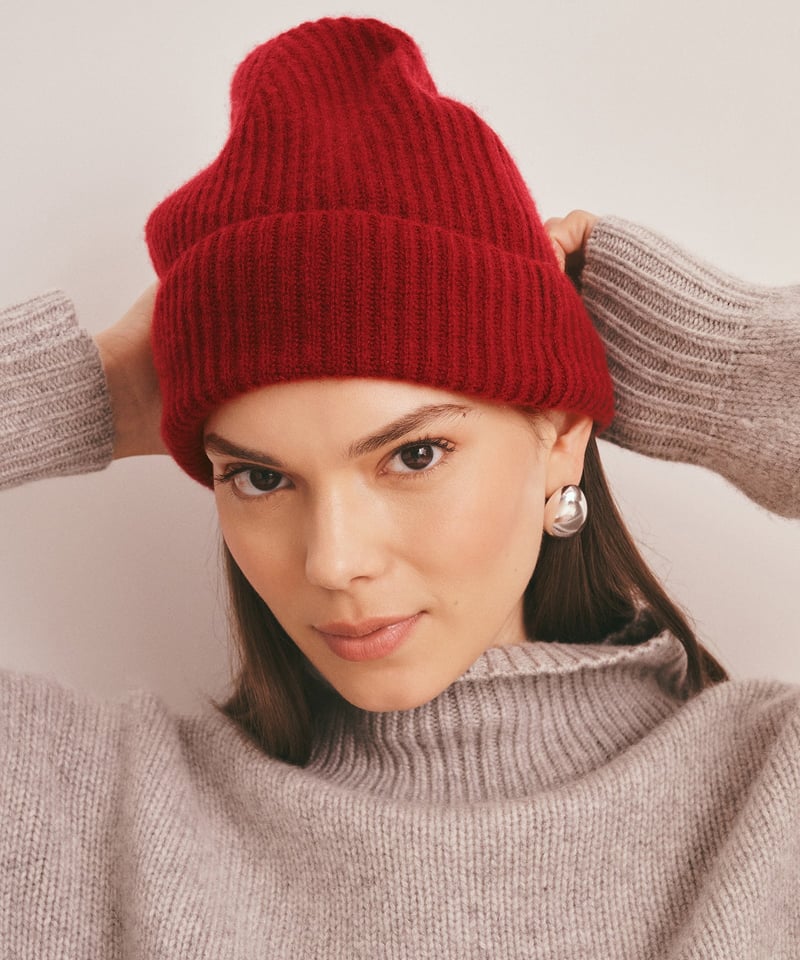 Signature Cashmere Ribbed Beanie by NAADAM, 100% Cashmere