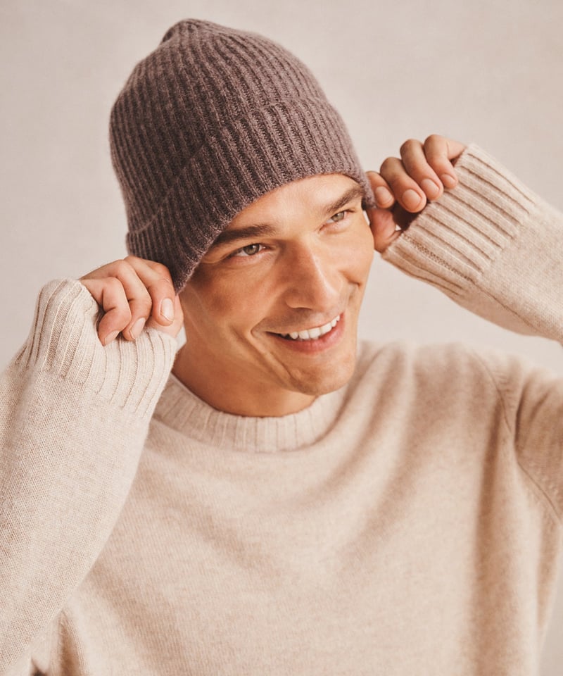 Signature Cashmere Ribbed Beanie by NAADAM, 100% Cashmere