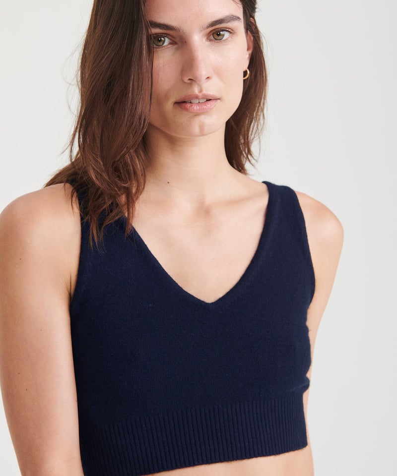 Signature Cashmere Longline Bra Tops by NAADAM, 100% Cashmere