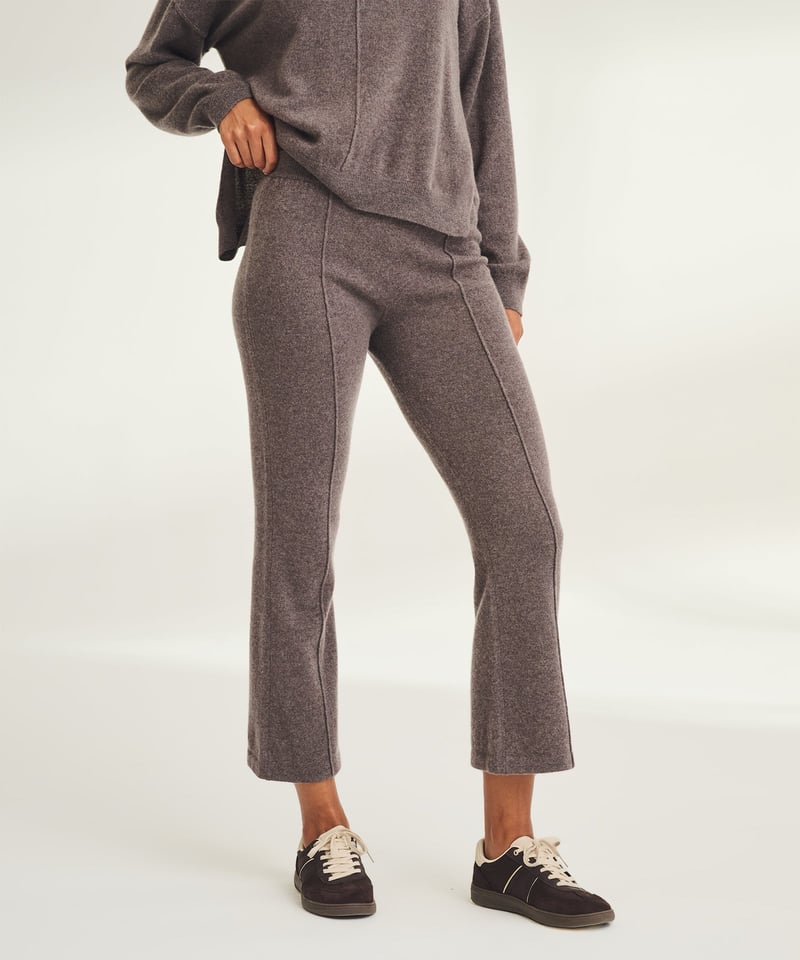 Signature Cashmere Cropped Pant with Pintucks by NAADAM, 100% Cashmere