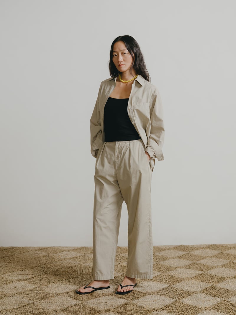 Poplin Field Pant, Organic Poplin, Khaki by OZMA, 100% Cotton