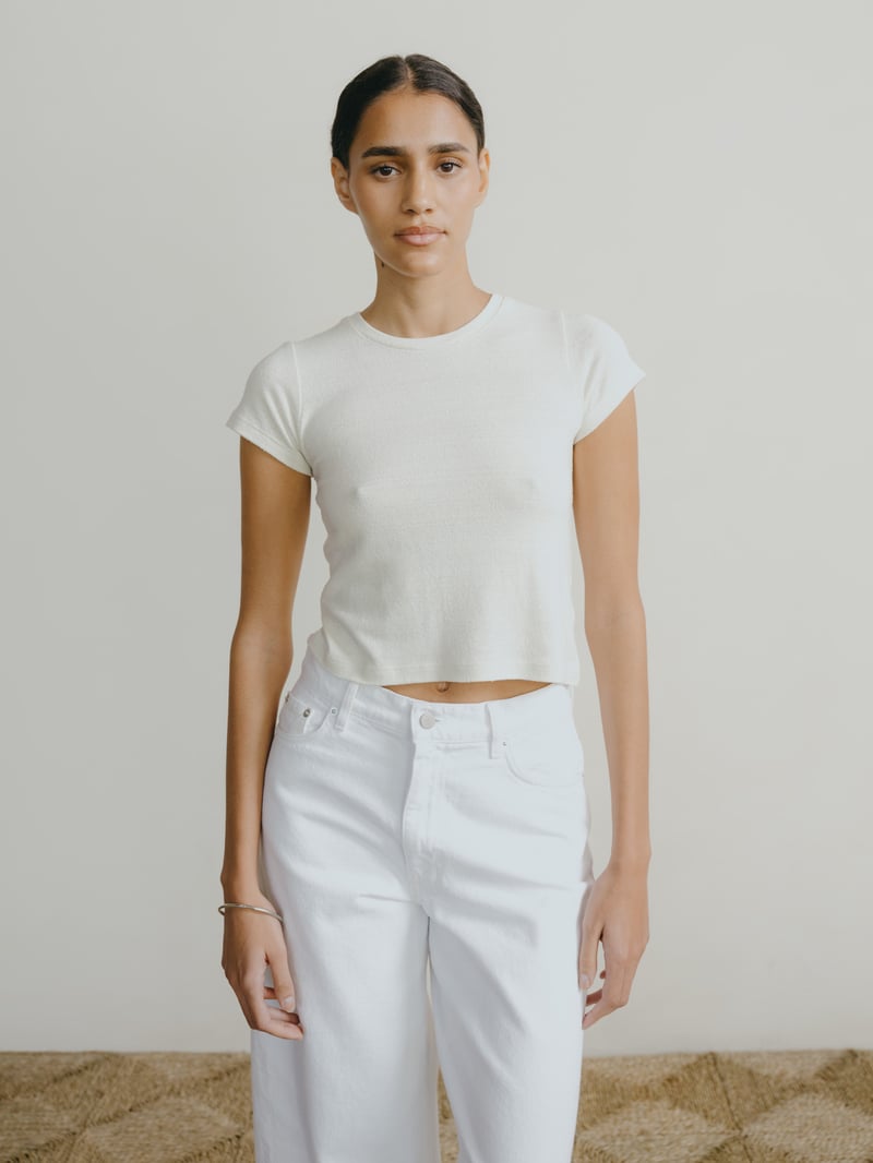 Lou Tee, Regen Silk Noil Jersey, Natural by OZMA, 100% Silk