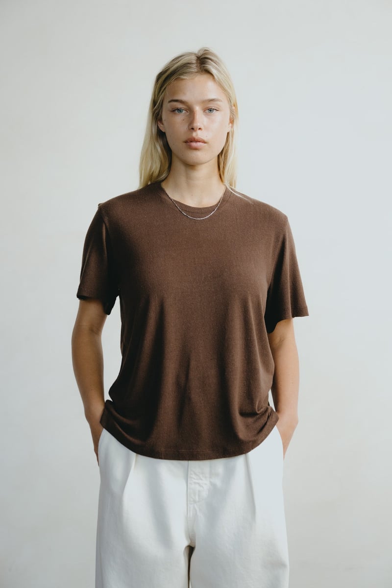 Big Tee, Regen Silk Noil Jersey, Manzanita by OZMA, 100% Silk