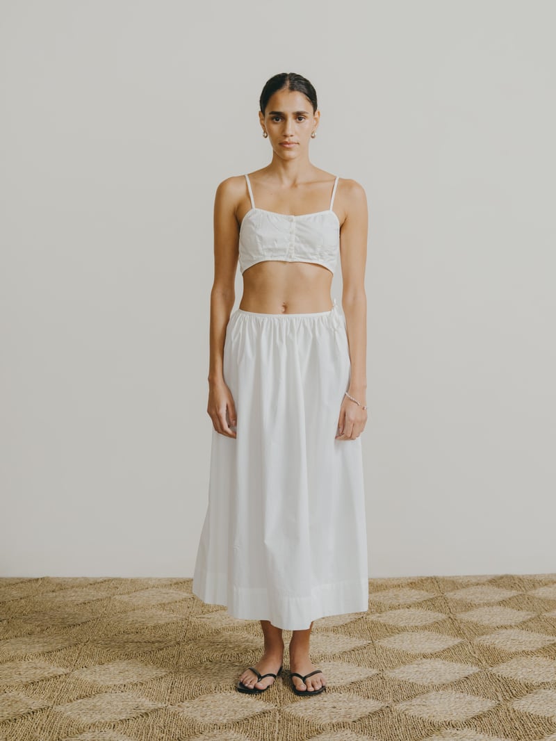 Avita Skirt, Organic Poplin, Natural by OZMA, 100% Cotton