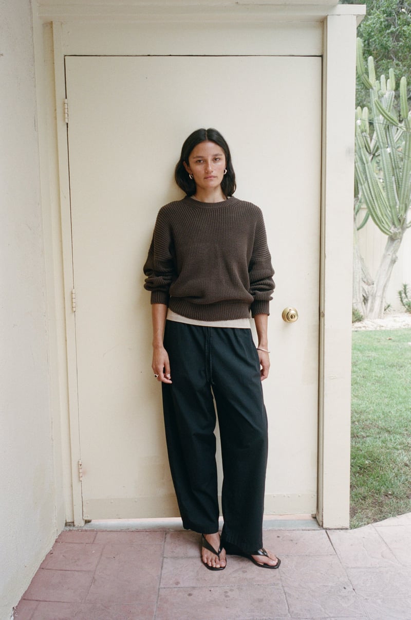 All Day Pant, Organic Poplin, Black by OZMA, 100% Cotton