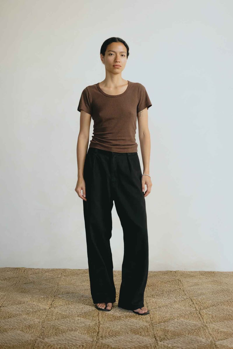 Field Pant, Tencel Bull Denim, Ink Black by OZMA, 75% Cotton, 25% Lyocell