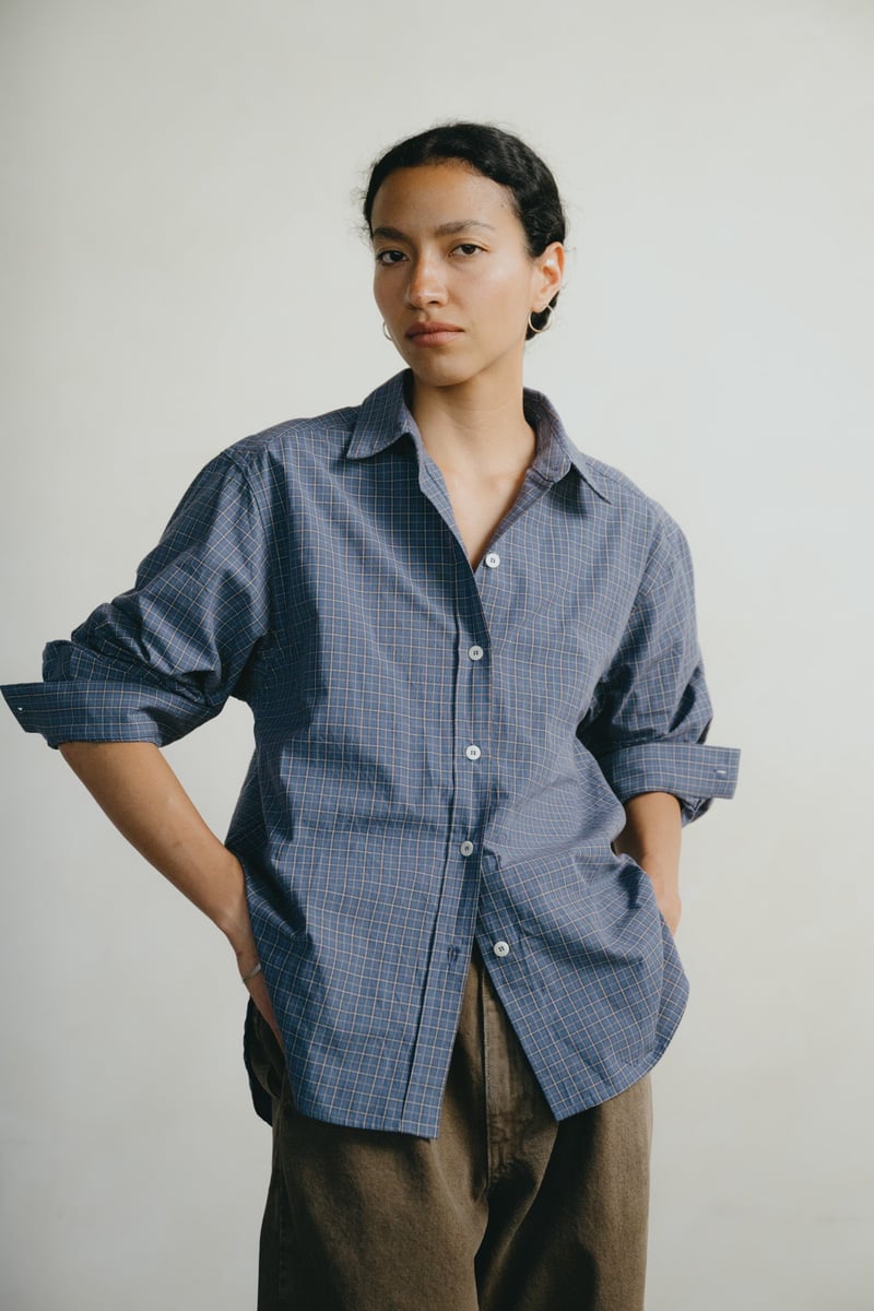 Marcie Shirt, Japanese Organic Cotton, Dad Plaid by OZMA