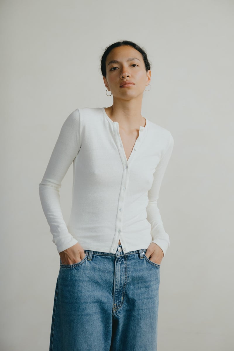 Ryan Cardi, Regen Silk Noil Jersey, Natural by OZMA, 100% Silk