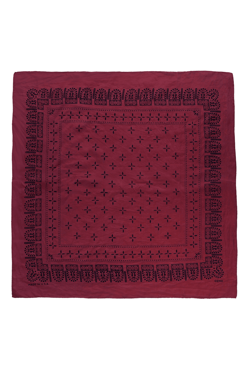 1930s Bandana, Regen Silk, Tomato by OZMA, 100% Silk
