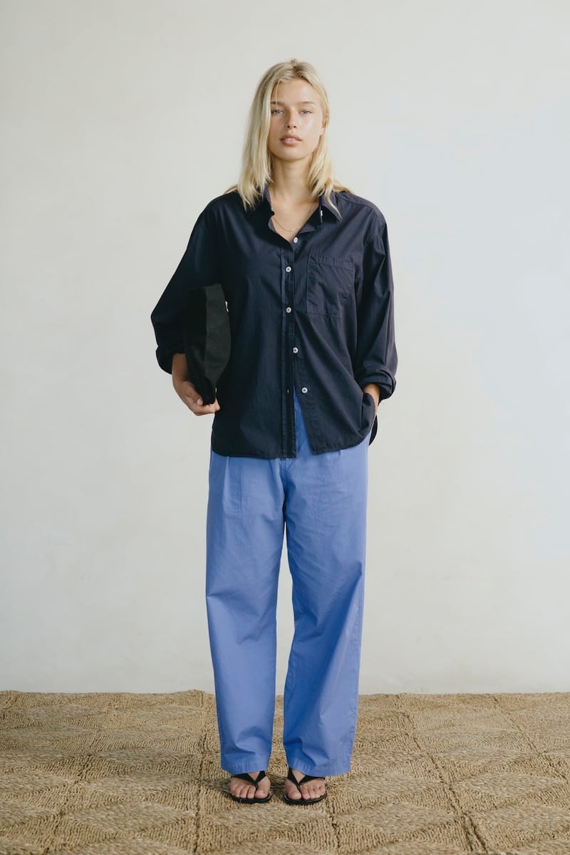 Poplin Field Pant, Organic Poplin, Cornflower by OZMA, 100% Cotton