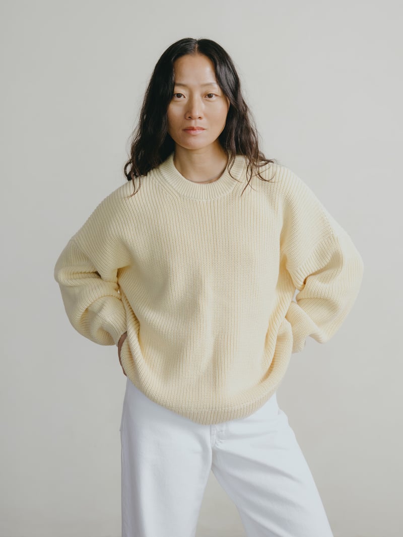 Chleo Crew, Organic Cotton, Butter by OZMA, 100% Cotton