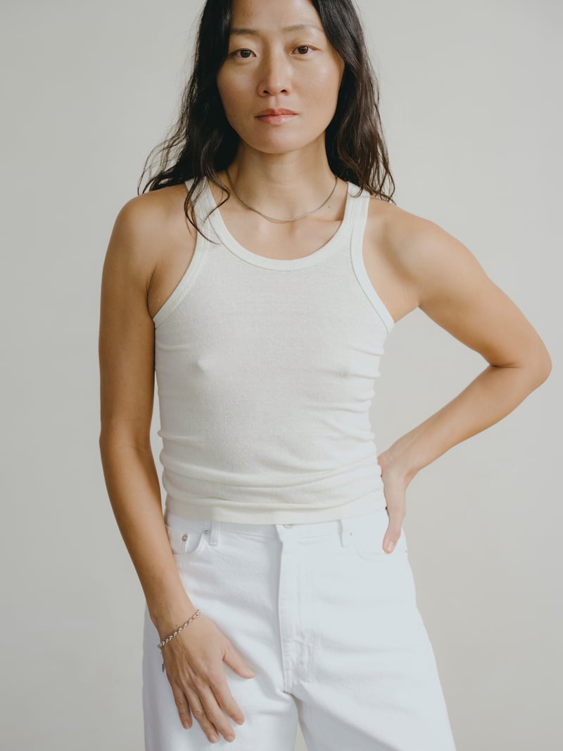 Boy Tank, Regen Silk Noil Jersey, Natural by OZMA, 100% Silk