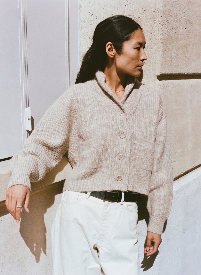 Sloan Cardigan, Alpaca Blend, Brush by OZMA, 89% Alpaca, 11% Nylon